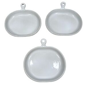 Bennington Potters 1897 Bistro Plates Set of 3 White Vermont Stoneware David Gil
